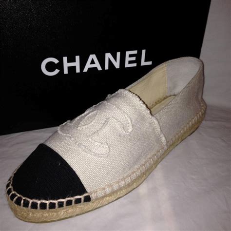 chanel slip on canvas shoes|chanel espadrilles retail price.